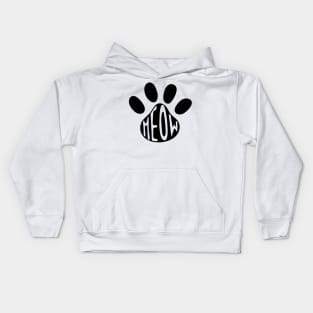 Meow Cat Paw Illustration Kids Hoodie